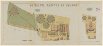 217535 Plattegronden van de gemeentelijke Gasfabriek aan de Wittevrouwensingel te Utrecht, naar de situatie in 1887 en ...